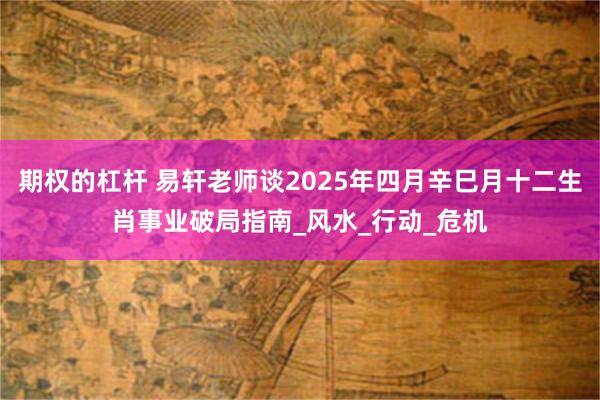 期权的杠杆 易轩老师谈2025年四月辛巳月十二生肖事业破局指南_风水_行动_危机