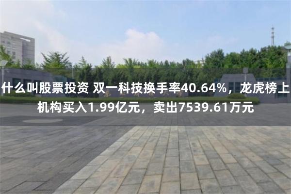 什么叫股票投资 双一科技换手率40.64%，龙虎榜上机构买入1.99亿元，卖出7539.61万元