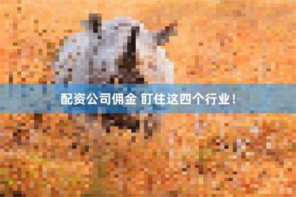 配资公司佣金 盯住这四个行业！